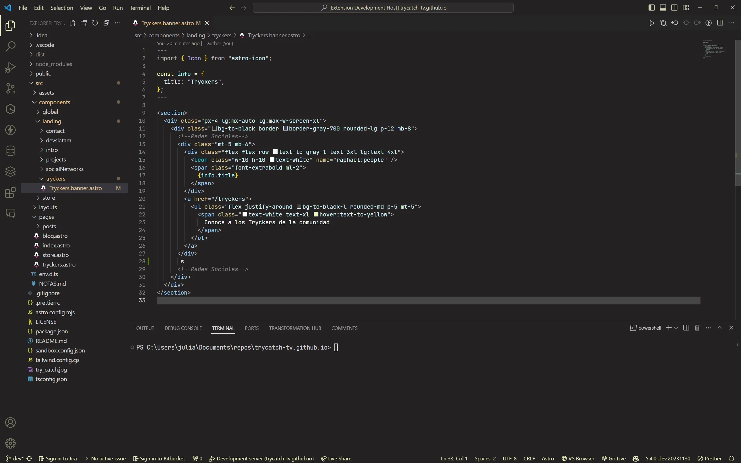 Vista previa oficial de TryCatch Theme aplicado al editor de código